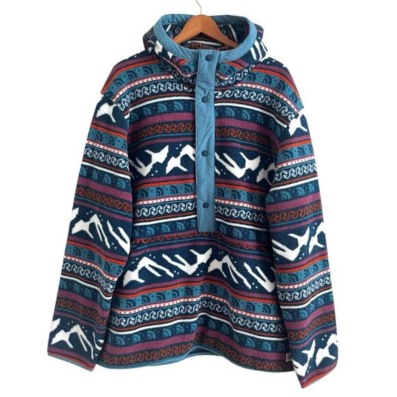 North Face Carbondale Fleece Hoodie XXL Half Snap Aztec Hippie Gorpcore Jacket - Picture 1 of 14